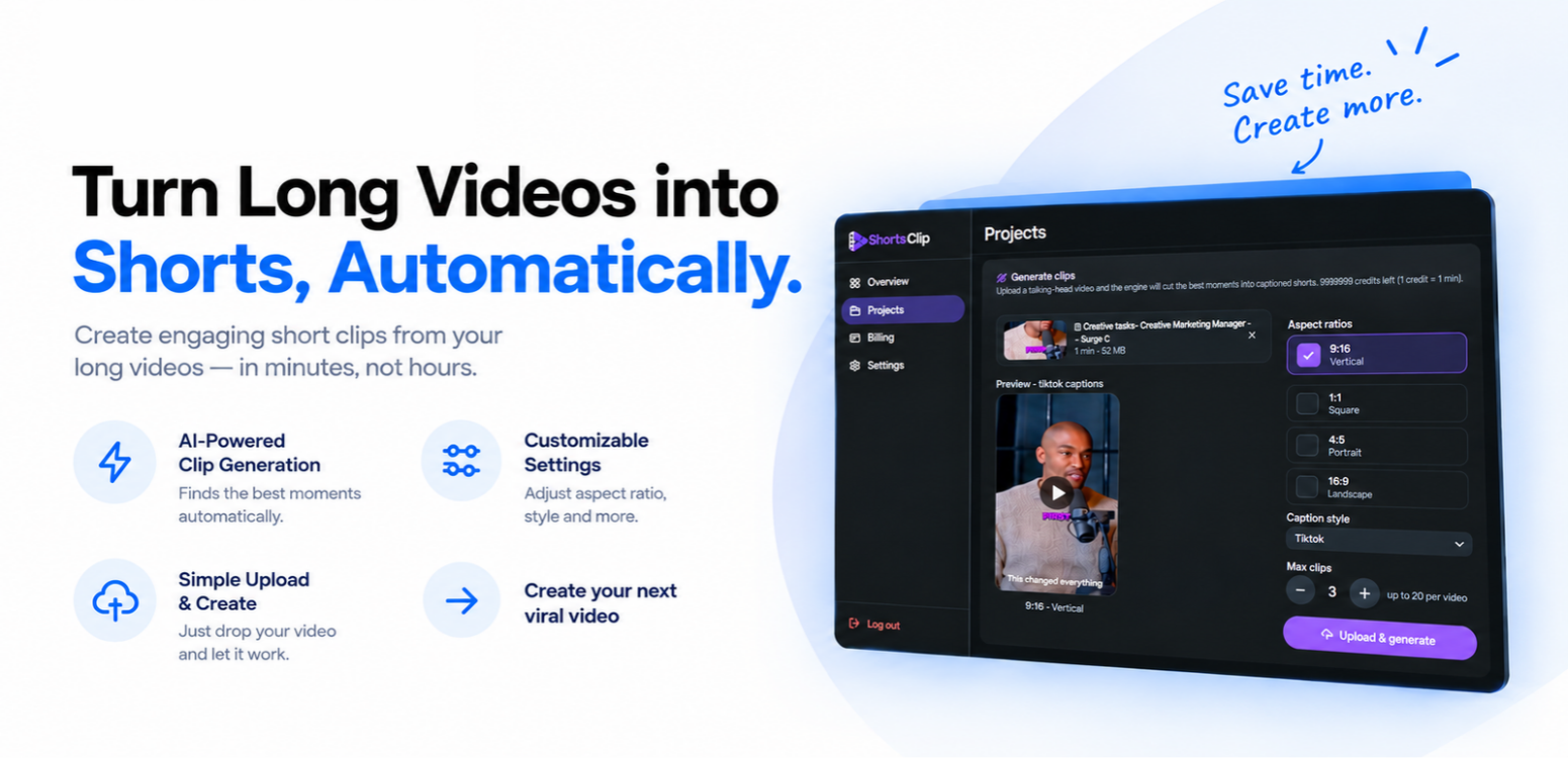 AI Video Clip Generator: Turn Long Videos Into Shorts